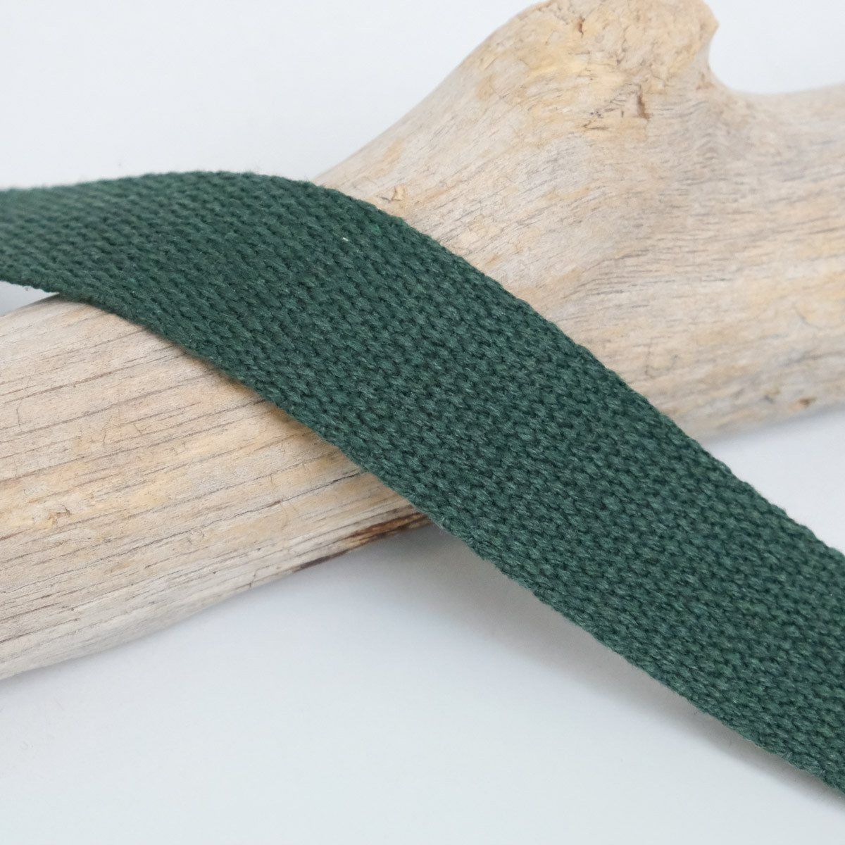 30mm Cotton Webbing, Bottle Green - Maison Klem